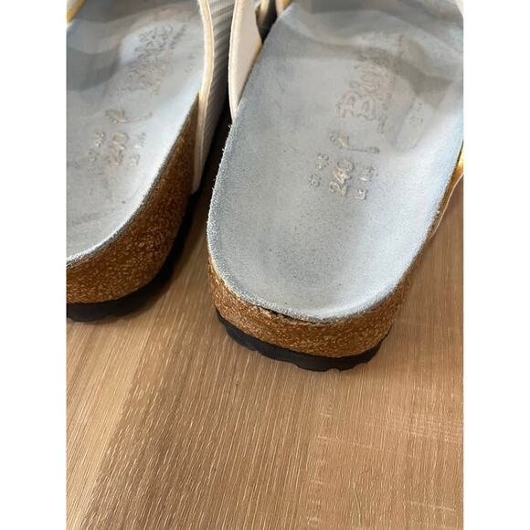 Birki's Birkenstock Blue White Stripe Aziza Double Strap Sandals Women’s Size 6 - Picture 7 of 10